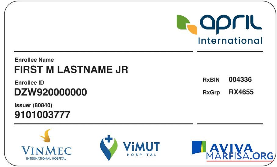 Downloadable Congo health insurance card example